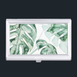 Tropical Palm Split Leaf Business Card Holder<br><div class="desc">"Split Leaf II" by Grace Popp. Features a muted palette of tropical greenery.</div>
