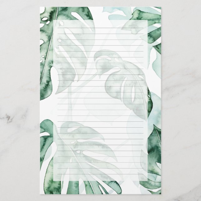 Tropical Palm Split Leaf Stationery (Front)