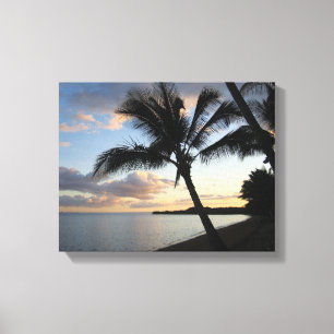 Tropical Palm Sunset Hawaiian Print