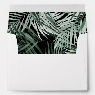 Tropical Palm Thin Leaf Envelope - Black