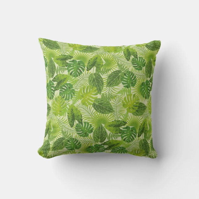 Tropical Palm Throw Pillow (Front)
