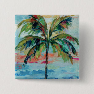 Tropical   Palm Tree 15 Cm Square Badge