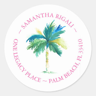 Tropical Palm Tree Address Labels