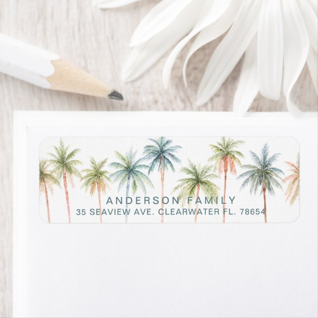 Tropical Palm Tree Address Labels (Insitu)