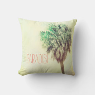 tropical palm tree art quote paradise cushion
