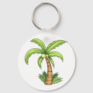 Tropical Palm Tree Beach and Island Vibes  Key Ring
