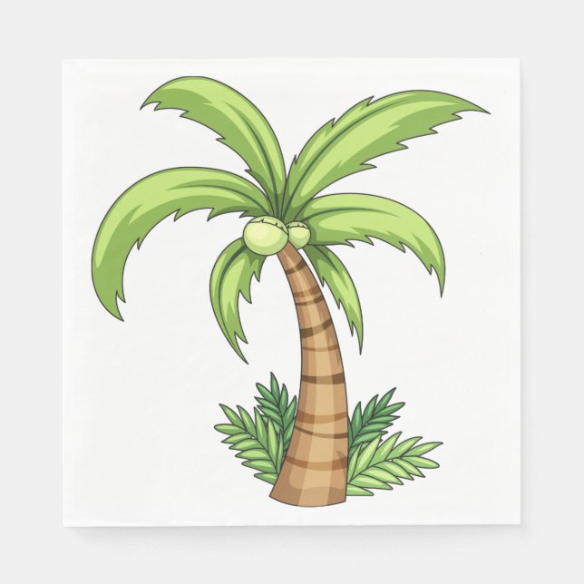 Tropical Palm Tree Beach and Island Vibes  Napkin (Front)