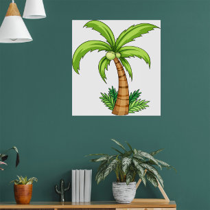 Tropical Palm Tree Beach and Island Vibes  Poster