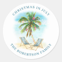 Tropical Palm Tree Beach Christmas in July