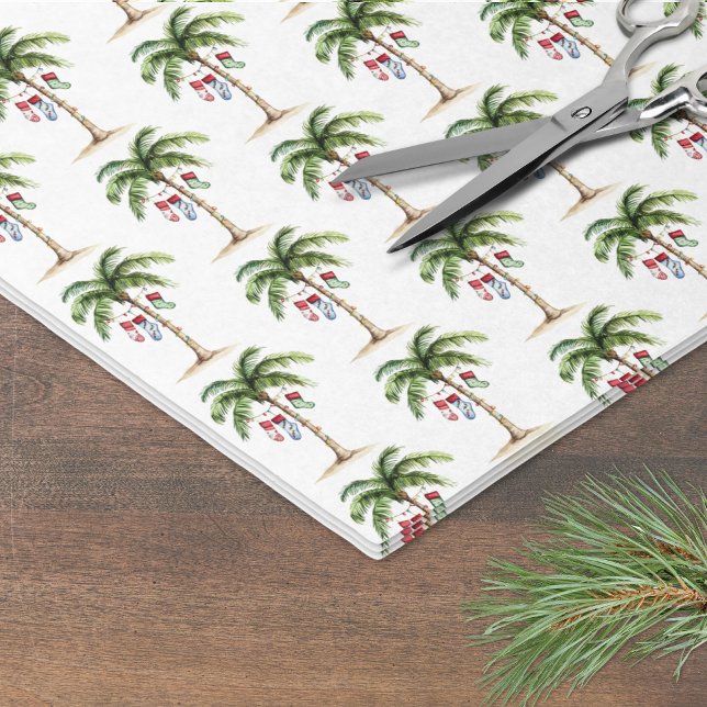 Tropical Palm Tree Beach Christmas Tissue Paper (Tropical Palm Tree Beach Christmas Tissue Paper)