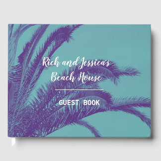 Tropical Palm Tree Beach House Guest Book
