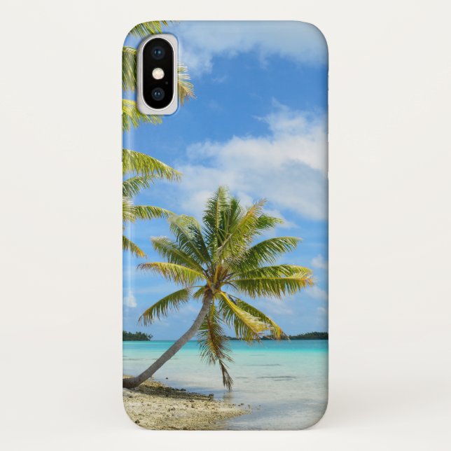 Tropical palm tree beach iPhone X cover (Back)