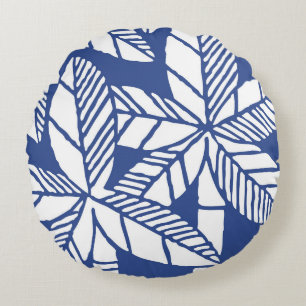 Tropical Palm Tree Beach Round Cushion