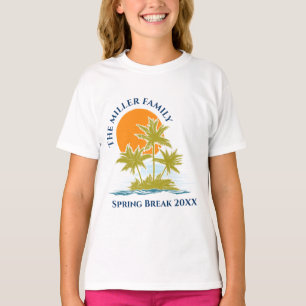 Tropical Palm Tree Beach Trip Sunset Cute Custom T-Shirt
