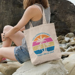 Tropical Palm Tree Beach Trip Sunset Cute Custom Tote Bag<br><div class="desc">This cute tropical palm tree sunset tote bag is perfect for a spring break trip or a fun cruise ship getaway vacation with the family. Personalise the full set of customised bags for your group outing to the beach or an island family reunion.</div>