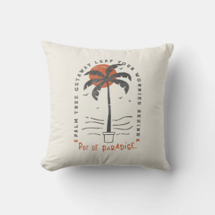 Tropical Palm Tree Beach Vibes Summer Sun Retro Cushion