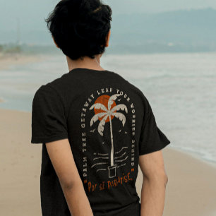 Tropical Palm Tree Beach Vibes Summer Sun Retro T-Shirt