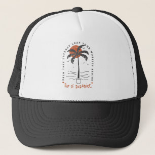 Tropical Palm Tree Beach Vibes Summer Sun Retro Trucker Hat