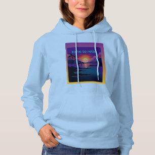 Tropical Palm Tree Beach Vibes Women's Hoodie