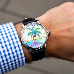 Tropical Palm Tree Beach View  Watch