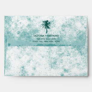 Tropical Palm Tree Beach Wedding Envelopes