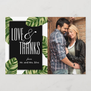 Tropical Palm Tree Beach Wedding Thank You Card