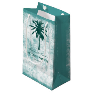 Tropical Palm Tree Beach Wedding Thank You Small Gift Bag
