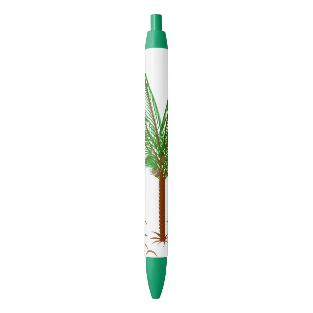 Tropical Palm Tree Black Ink Pen (Front Vertical)