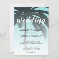 Tropical Palm Tree Blue Beach Wedding