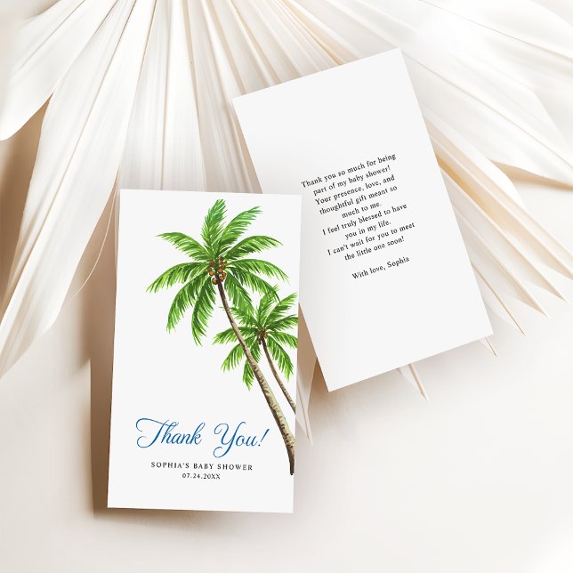 Tropical Palm Tree Budget Thank You Card (Creator Uploaded)