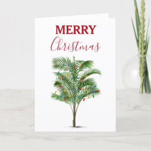 Tropical Palm Tree Christmas Tree Holiday Card