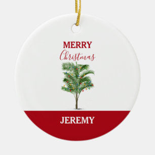 Tropical Palm Tree Christmas Tree Holiday Ceramic Tree Decoration