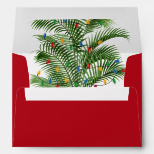 Tropical Palm Tree Christmas Tree Holiday Envelope