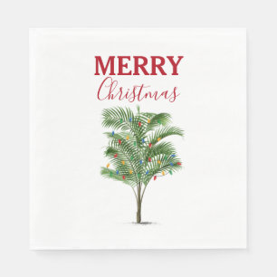 Tropical Palm Tree Christmas Tree Holiday Napkin