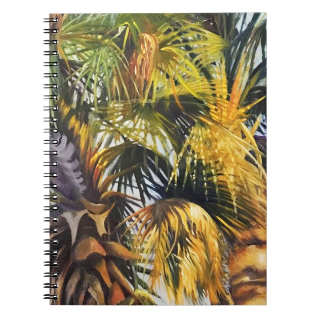 Tropical Palm Tree Colorful Original Painting Notebook (Front)