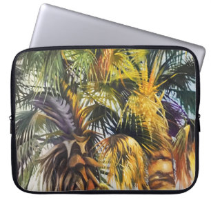 Tropical Palm Tree Colourful Original Painting Laptop Sleeve