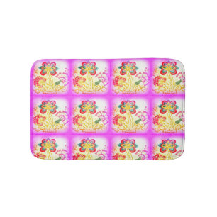 tropical palm tree design bath mat