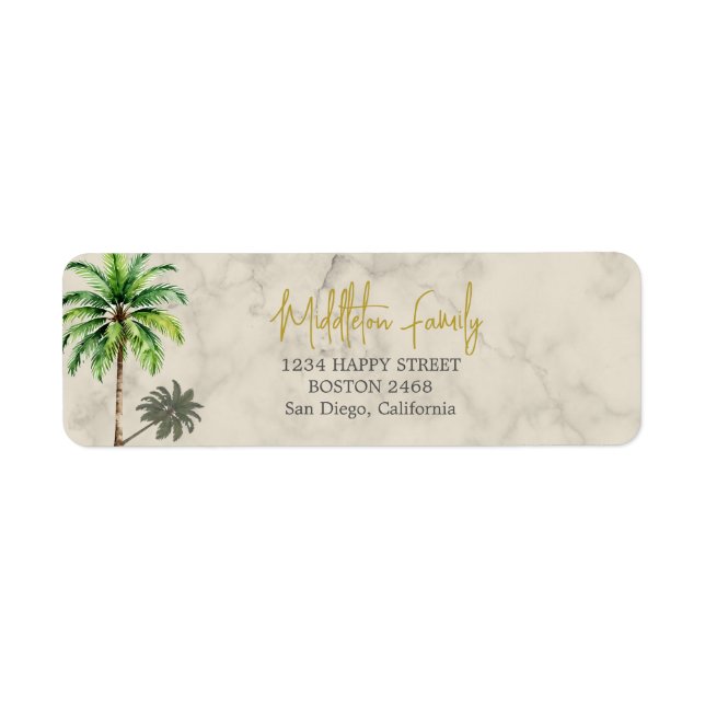 Tropical Palm Tree Elegant Creme Family (Front)