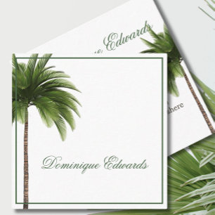 Tropical Palm Tree Elegant Simple Stylish Square Business Card
