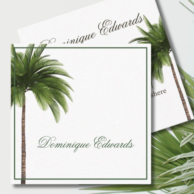 Tropical Palm Tree Elegant Simple Stylish Square Business Card (Creator Uploaded)