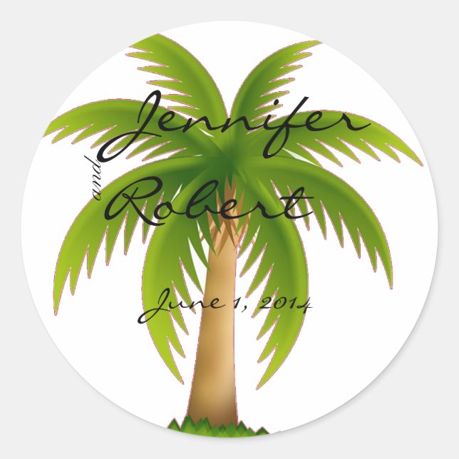 Tropical Palm Tree Envelope Seal (Front)