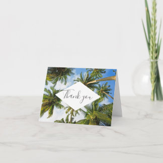Tropical Palm Tree Florida Beach Wedding Thank You Card