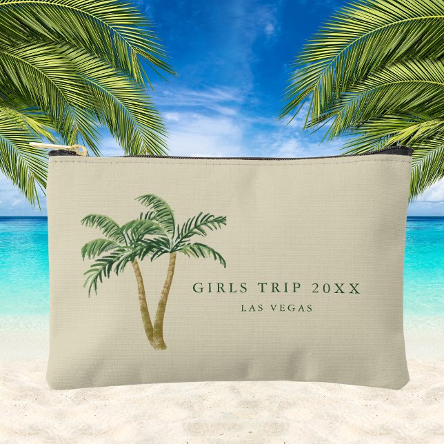 Tropical Palm Tree Girls Trip Custom Modern Accessory Pouch (Creator Uploaded)