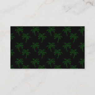 Tropical Palm Tree Green Contour Summer Vibes Art Business Card