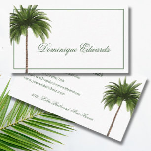  Tropical Palm Tree Green Stylish Professional   Business Card