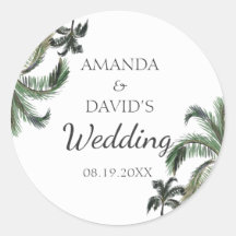 Tropical Palm Tree Greenery Island Beach Wedding