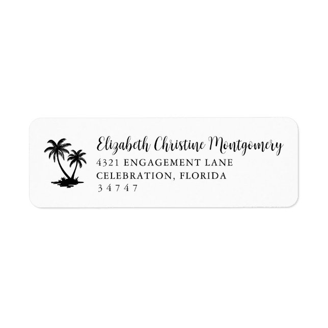 Tropical Palm Tree Home Return Address (Front)