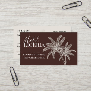 Tropical Palm Tree Hotel & Resort Business Card