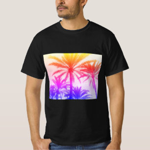 tropical palm tree in retro neon 80's summer vibe T-Shirt