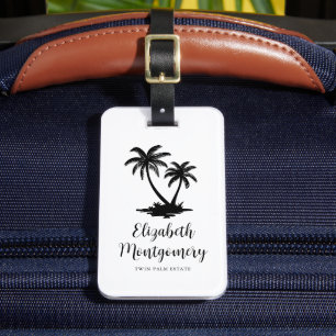 Tropical Palm Tree Island Travel Luggage Tag